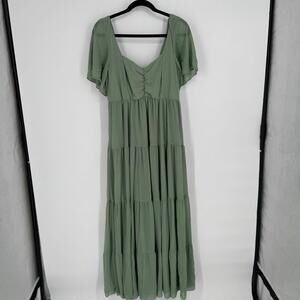 Show Me Your MuMu Sage Green Tiered Maxi Dress